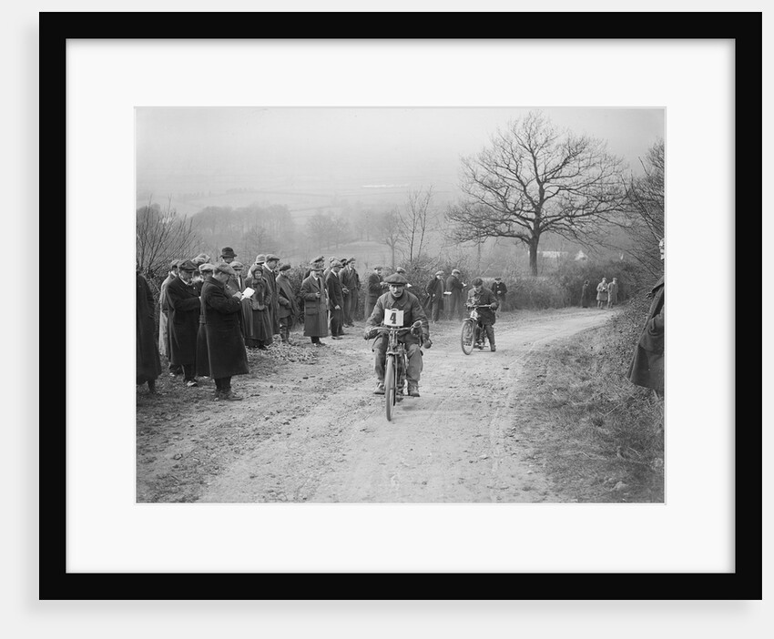 Unidentified motorcycle at an early motoring trial, pre 1914. by Bill Brunell