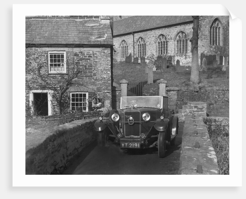 Talbot 14/45 tourer on the packhorse bridge, Altarnun, Cornwall, c1930 by Bill Brunell
