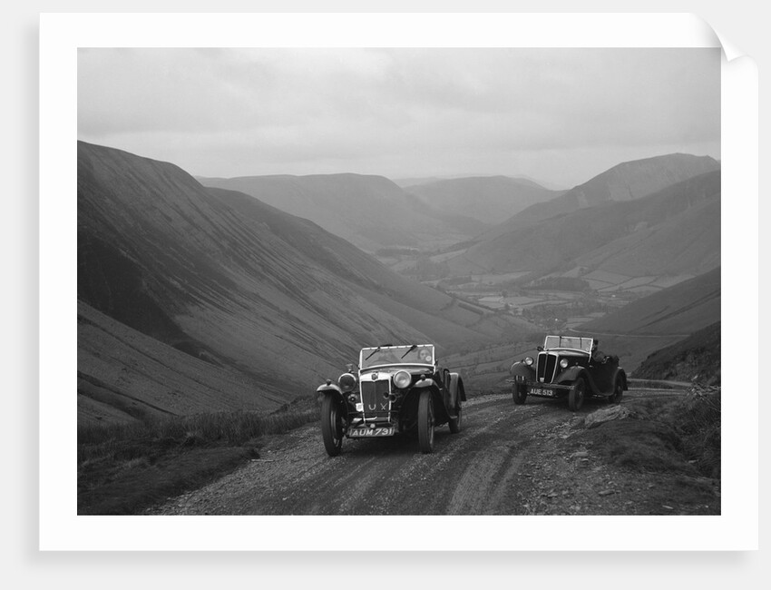MG PA and Morris 8 tourer competing in the MG Car Club Abingdon Trial/Rally, 1939 by Bill Brunell
