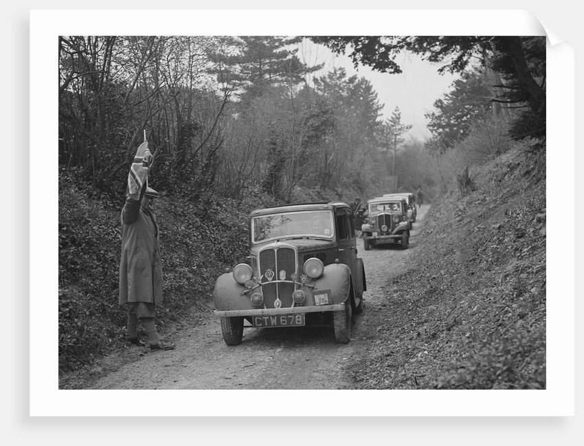 Two Standards competing in a Standard Car Club trial, late 1930s by Bill Brunell