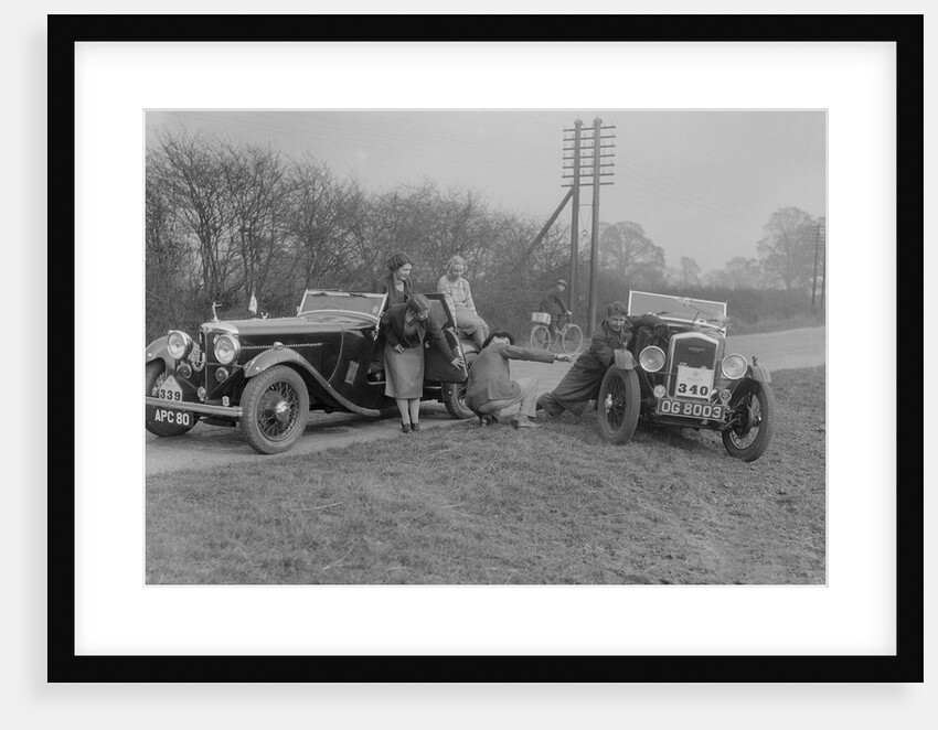 AC 4-seater tourer of Kitty Brunell and a Wolseley Hornet at the RAC Rally, 1933 by Bill Brunell