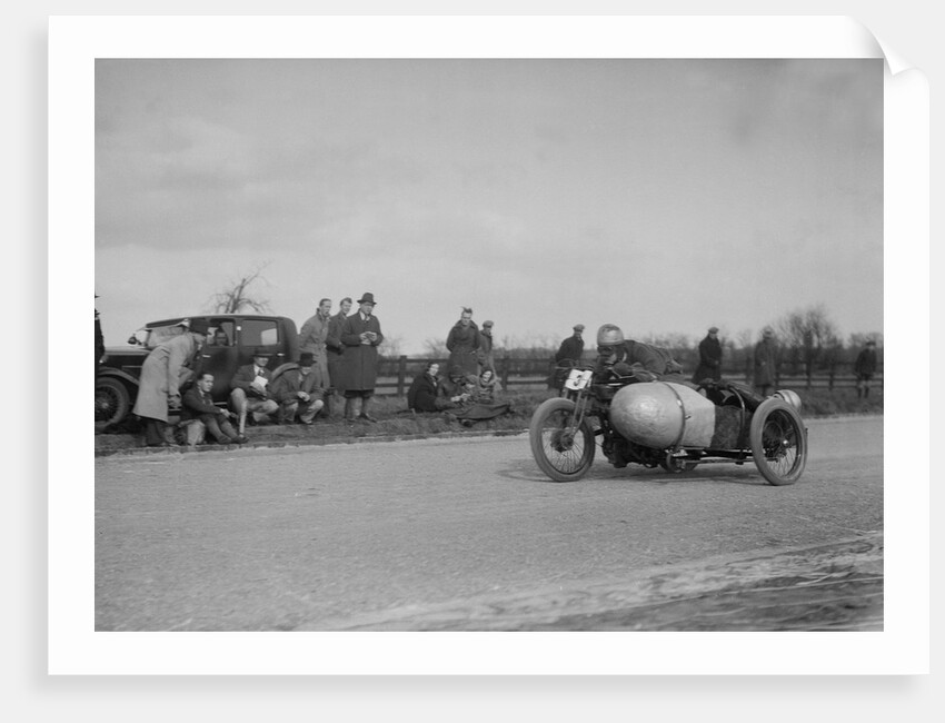Sunbeam and sidecar of JD Gardiner at the Inter-Varsity Speed Trial, Eynsham, Oxfordshire, 1932 by Bill Brunell
