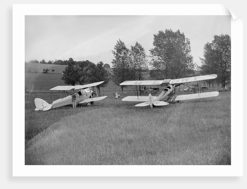 Blackburn Bluebird Mk 4 and De Havilland DH60 Moth at the Oxford Speed Trials, c1930 by Bill Brunell