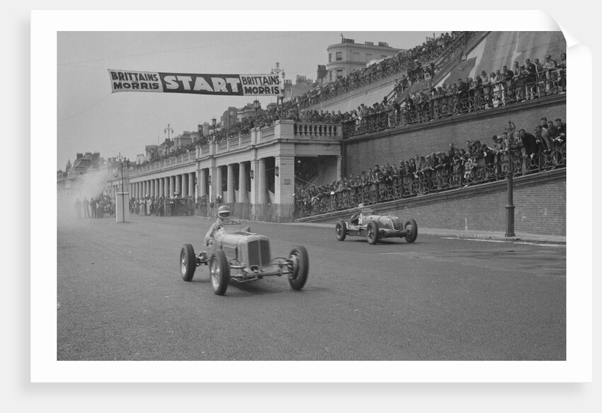 ERA of Earl Howe and Alta of CK Mortimer competing in the Brighton Speed Trials, 1938 by Bill Brunell