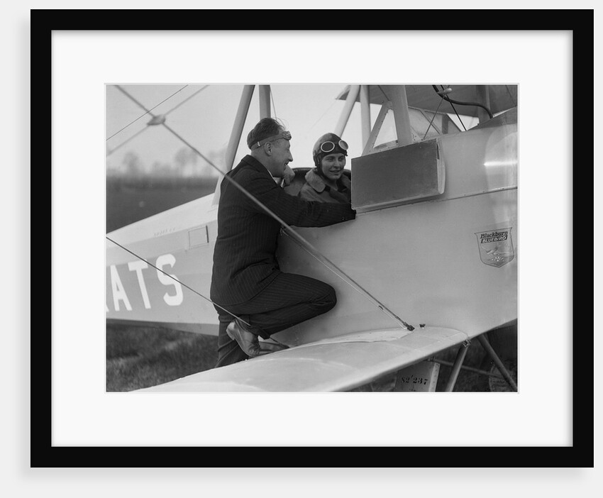 Kitty Brunell in the cockpit of a Blackburn Bluebird aeroplane, c1930s by Bill Brunell