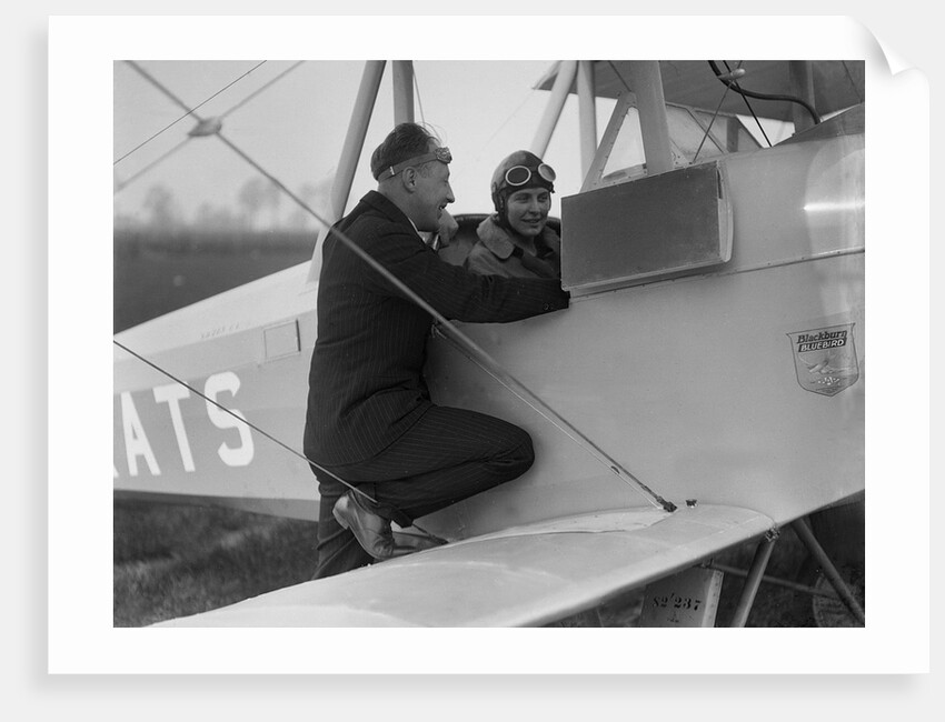 Kitty Brunell in the cockpit of a Blackburn Bluebird aeroplane, c1930s by Bill Brunell