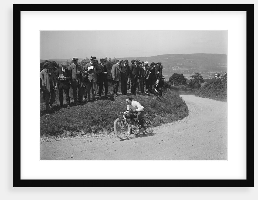 Motorcycle competing in the South Wales Auto Club Caerphilly Hillclimb, Wales, pre 1915. by Bill Brunell