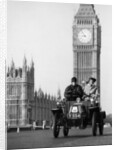 1903 De Dion on the London to Brighton Run with Big Ben behind by Anonymous