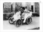 Frank Butler and daughter on a 6hp Panhard by Anonymous
