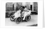 Frank Butler and daughter on a 6hp Panhard by Anonymous