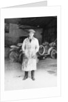 DF Bentley standing in front of a Bentley car, 1921 by Unknown