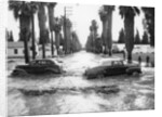 Cars on a flooded road in California, USA by Unknown