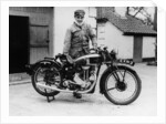 Donald Campbell outside a garage at Headley Grove, Surrey, 1938 by Unknown