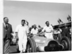 Alfred Neubauer with Mercedes car at the Start of the Italian Grand Prix, Monza, 1938 by Unknown