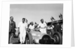 Alfred Neubauer with Mercedes car at the Start of the Italian Grand Prix, Monza, 1938 by Unknown