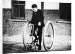 Johnny Dunlop riding his tricycle with rubber tyres, 1888 by Unknown