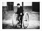 Johnny Dunlop riding his tricycle with rubber tyres, 1888 by Unknown