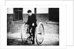 Johnny Dunlop riding his tricycle with rubber tyres, 1888 by Unknown