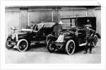 Chauffeurs with a 1906 Daimler and Renault, c1906 by Unknown