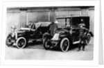 Chauffeurs with a 1906 Daimler and Renault, c1906 by Unknown