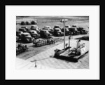 Outdoor church service with cars parked behind, USA, (1950s?) by Unknown