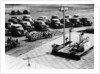 Outdoor church service with cars parked behind, USA, (1950s?) by Unknown