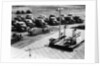 Outdoor church service with cars parked behind, USA, (1950s?) by Unknown