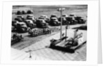 Outdoor church service with cars parked behind, USA, (1950s?) by Unknown