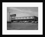 Cars parked outside a supermarket, USA, c1956 by Unknown