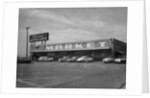 Cars parked outside a supermarket, USA, c1956 by Unknown