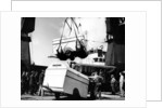 Unloading trailers from a ship, (c1950s?) by Unknown