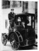 Woman passenger in a 1910 taxi cab, New York, USA, (c1910?) by Unknown