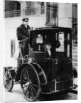 Woman passenger in a 1910 taxi cab, New York, USA, (c1910?) by Unknown