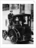Woman passenger in a 1910 taxi cab, New York, USA, (c1910?) by Unknown