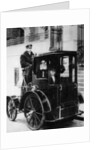 Woman passenger in a 1910 taxi cab, New York, USA, (c1910?) by Unknown