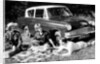 People picnicking with their 1960 Ford Anglia Deluxe, (1960?) by Unknown