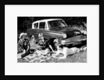 People picnicking with their 1960 Ford Anglia Deluxe, (1960?) by Unknown
