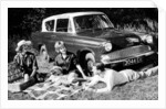 People picnicking with their 1960 Ford Anglia Deluxe, (1960?) by Unknown