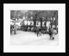 Pedestrians and riders outside the Burford Bridge Hotel, Surrey, (c1930s?) by Unknown