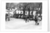 Pedestrians and riders outside the Burford Bridge Hotel, Surrey, (c1930s?) by Unknown