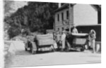 Cars parked at the Italian frontier by Unknown