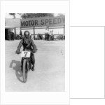 A cyclist at Lea Bridge speedway circuit, 1928 by Unknown