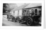 Two Austin Sevens parked outside a small tea shop, c1925 by Unknown