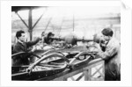Two men at work on the production line, Cubitt factory, c1920-c1921 by Unknown
