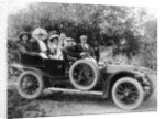 A group of men and women taking an outing in a 1907 Mercedes, 1908 by Unknown