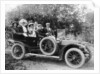 A group of men and women taking an outing in a 1907 Mercedes, 1908 by Unknown