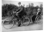 A motorcycle with a trailer, c1903 by Unknown