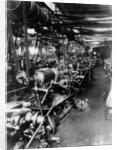 Interior of the Norton factory, showing the production line, 1929 by Unknown