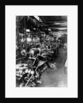 Interior of the Norton factory, showing the production line, 1929 by Unknown