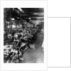 Interior of the Norton factory, showing the production line, 1929 by Unknown